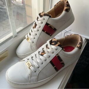 Michael Kors | Irving Mesh and Cheetah Calf Hair Stripe Sneaker | Size 8